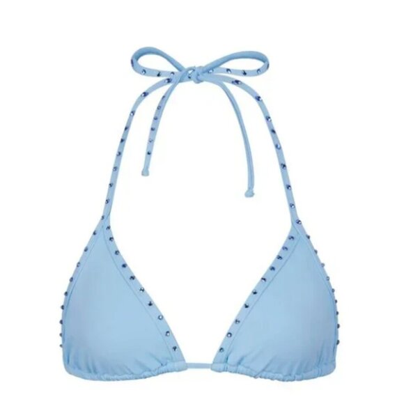 NWT Skims Rhinestone Triangle Bikini Top in Iris Blue Large - Picture 1 of 8